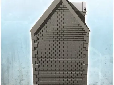 Set of two brick buildings with floors 28 - Modern WW2 WW1 World 3D print model purchase
