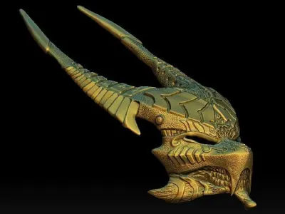 Anubis predator bio mask 3D model