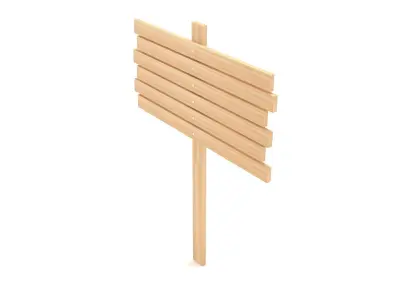 Wooden Signboard 3D model