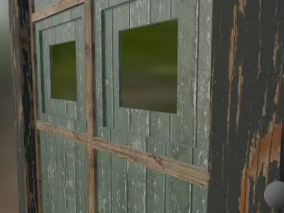 Door 3 - Abondened House or place door Low-poly 3D model
