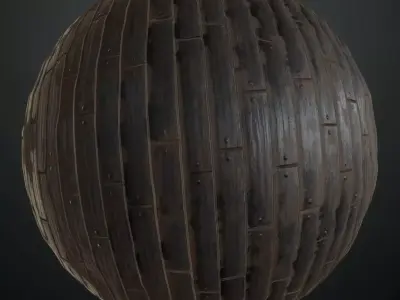 Weathered Vertical Wood Planks PBR Seamless Texture