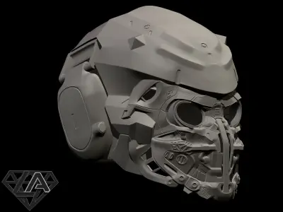 Sci-fi tactic custom helmet 3D print model