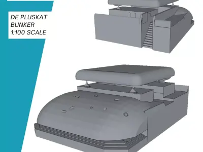De Pluskat Bunker Normandie Bunker 3D print model