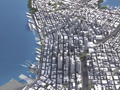 Seattle - 3D City Model Low-poly 3D model