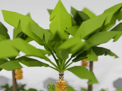 Banana Tree Free low-poly 3D model