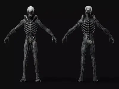 Xenomorph Alien Low-poly Rigged 3D model