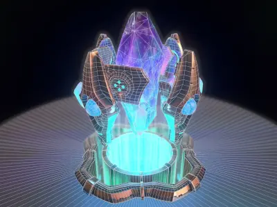 Crystal altar PBR  Low-poly 3D model