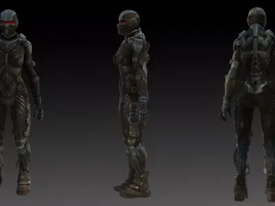 Crysis Nanosuit Female Version3D Model High-Quality Rigged Low-poly 3D model