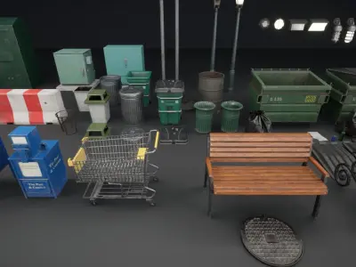 Urban City Pack UE4 Low-poly 3D model