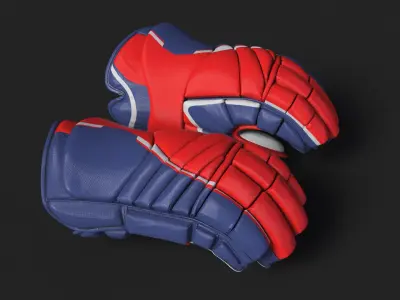  Hockey Protective Gloves Rigged 