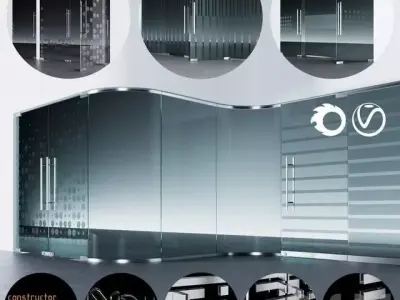 Glass door - fitting model  3D model
