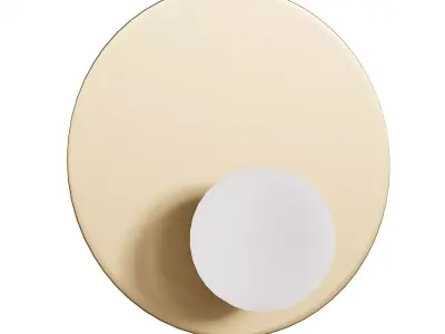 Luna aged brass and opal disc wall ight 3D model