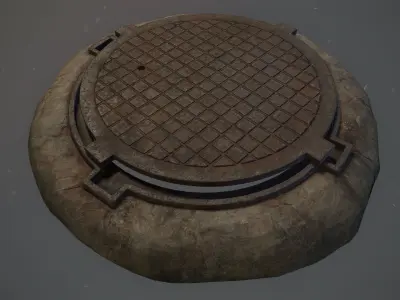 Sewer Hatch Pack 1 LODs Three Texture Options Low-poly 3D model