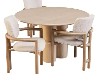 Dining Set - Hayes Table and Madeira Chairs 3D model