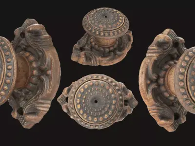 Old Doorknob Low-poly 3D model