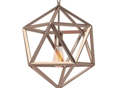 Vintage Industrial style Geometric Matte Iron Cage Pendant Light 3D model