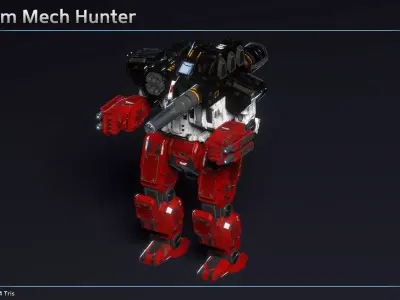 Medium Mech Hunter Low-poly 3D model