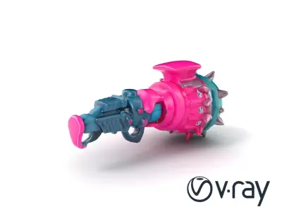 Futuristic Toy Mace with Spikes model pack Low-poly 3D model