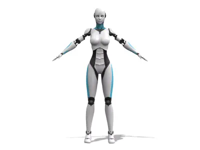 Android Robot Character  Low-poly 3D model
