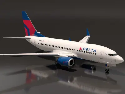  Delta Air Lines Boeing 737-700 with Interior 