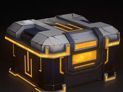 Sci Fi Chest  Low-poly 3D model