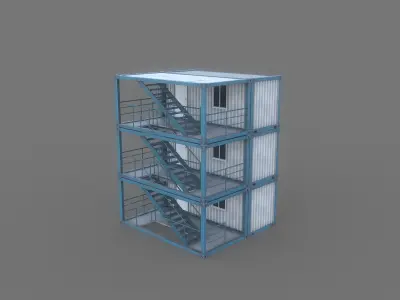 Construction Site Office Game Ready Low-poly 3D model