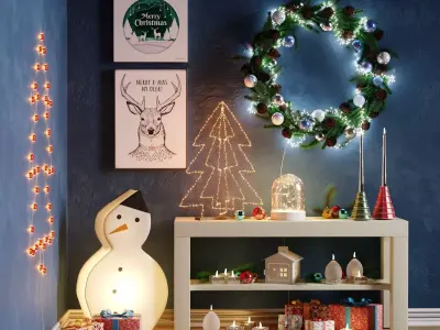 Christmas decor set 08 3D model