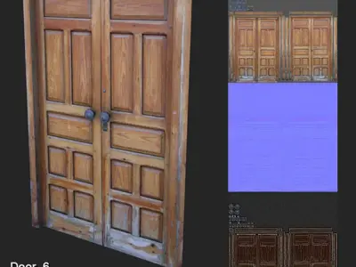 10 Low Poly Door Low-poly 3D model