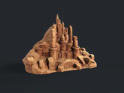 Sand Castle Low-poly 3D model