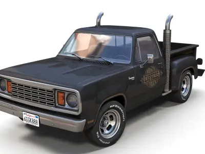 1976 Dodge Midnite Express truck Low-poly 3D model