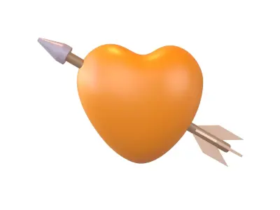 Heart With Arrow v1 007 Low-poly 3D model