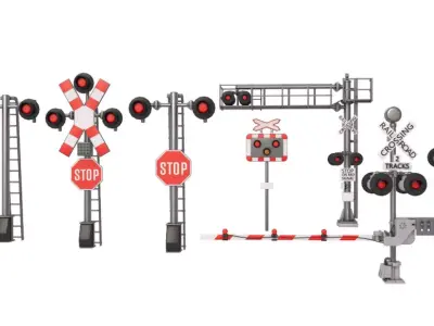 Railroad Crossings collection 3D model