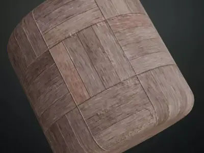 Vintage Basketweave Parquet Wood PBR Seamless Texture