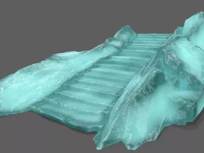 Ice Stairs Low-poly 3D model