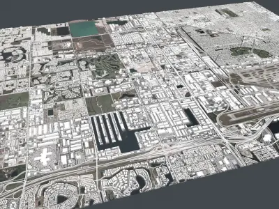 Cityscape Miami Florida USA  3D model