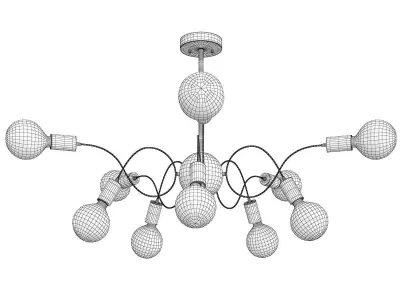Light Minimalist Style Exposed Bulb Metal Low-poly 3D model