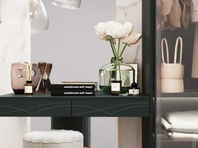 Hallway wardrobe with dressing table 3D model