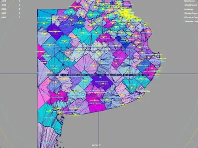Buenos Aires  Argentina map region geography political 3D model