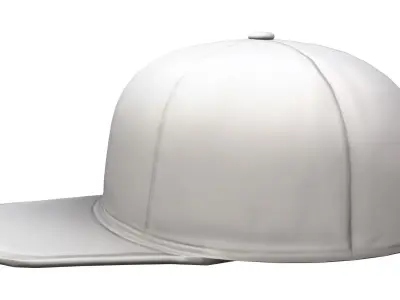 White Sports Cap Low-poly 3D model