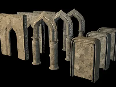 Egyptian level kit Low-poly 3D model
