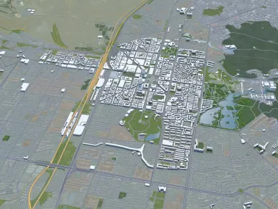 Anshan Liaoning China 30km Low-poly 3D model