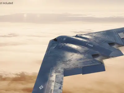  B 2 Spirit Jet Bomber Takeoff Animated Rigged 