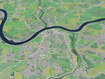 Cincinnati Ohio USA 30x30km City Map 3D model