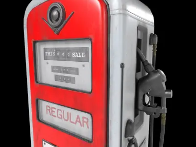 Old gas pump Low-poly 3D model