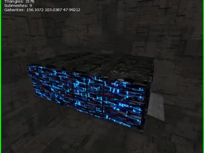 3D Greeble Mech Hangar Low-poly 3D model