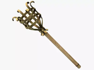 Torch brass broomstick 3D model