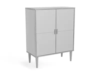 Sideboard PBR low-poly cabinet with two doors Low-poly 3D model