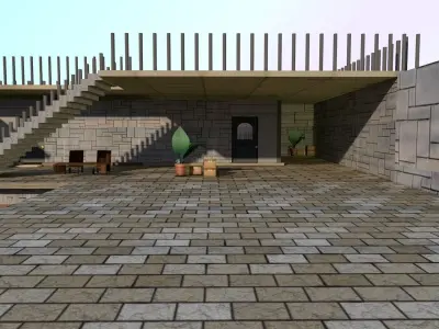 Realistic Suburb Neighborhood House Low-poly 3D model