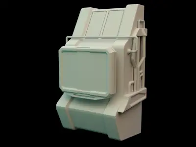 Sci fi Computer Terminal - Space Bunker Low-poly 3D model