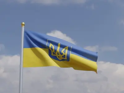 Flag of the Ukraine Low-poly 3D model